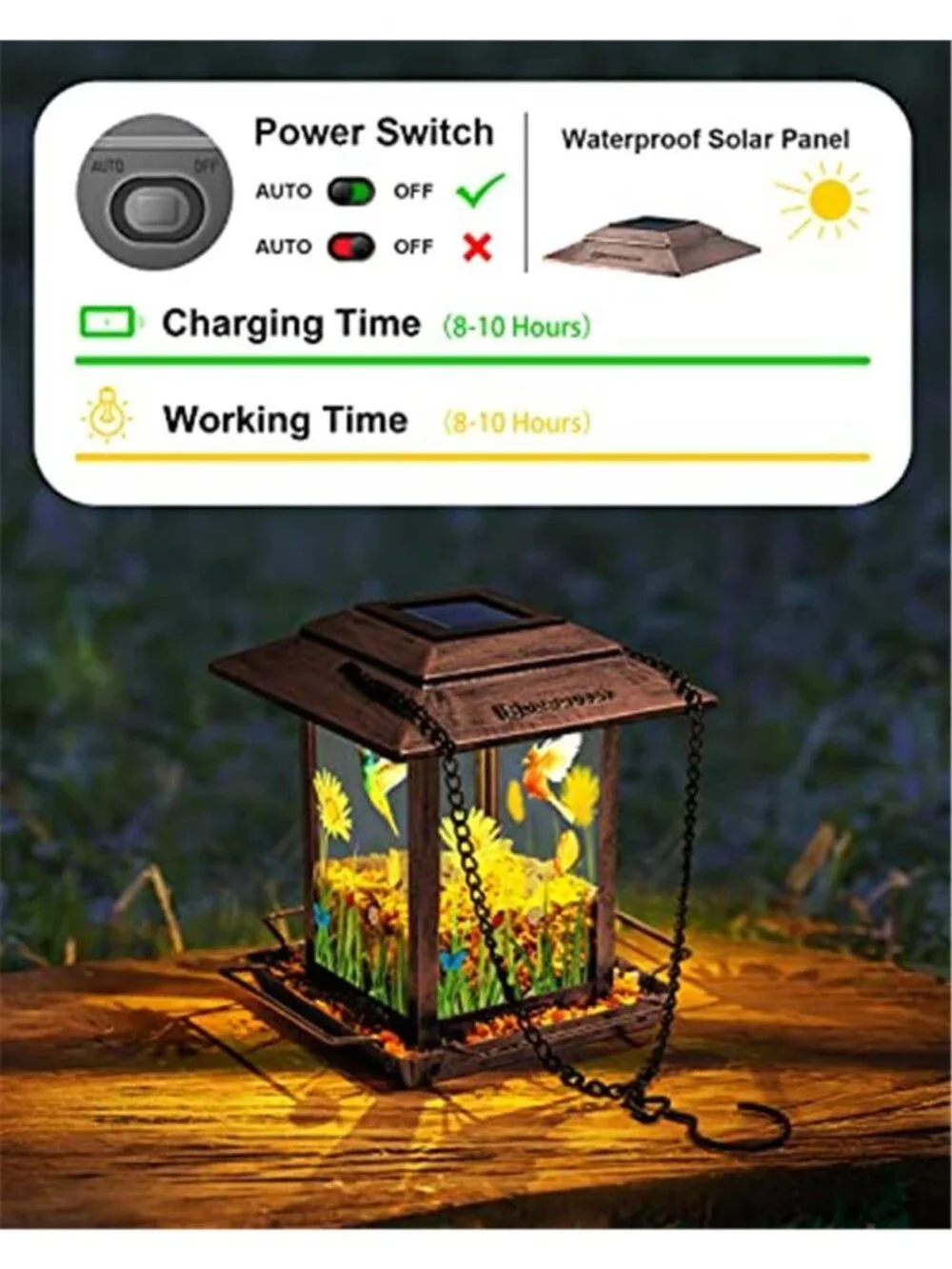 Solar Bird Feeders for Outdoors - 2.5 LBs Metal Wild Large & Small Bird Feeder